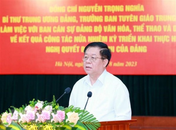 Bí thư Trung ương Đảng, Trưởng Ban Tuyên giáo Trung ương Nguyễn Trọng Nghĩa phát biểu chỉ đạo
