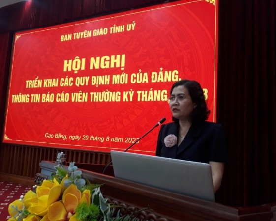 Đồng chí Nguyễn Thúy Anh, Uỷ viên BTV Tỉnh uỷ, Trưởng Ban Tổ chức Tỉnh uỷ, BCV cấp tỉnh