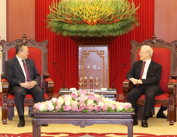 Tổng Bí thư Nguyễn Phú Trọng tiếp Ủy viên Trung ương Đảng, Trưởng Ban Liên lạc Đối ngoại Trung ương Đảng Cộng sản Trung Quốc Lưu Kiến Siêu