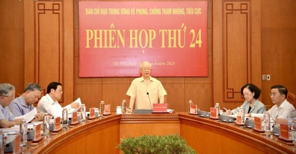 Tổng Bí thư Nguyễn Phú Trọng chủ trì phiên họp thứ 24 Ban Chỉ đạo Trung ương về phòng, chống tham nhũng, tiêu cực