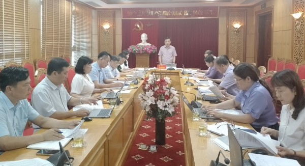 Đồng chí Trưởng Ban Tuyên giáo Tỉnh uỷ, Trưởng Tiểu ban Truyền thông Bế Thanh Tịnh phát biểu chỉ đạo cuộc họp.