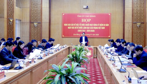 Bí thư Tỉnh ủy Phan Thăng An chủ trì cuộc họp về việc tổ chức chuỗi hoạt động kỷ niệm 85 năm Ngày Bác Hồ về nước trực tiếp lãnh đạo cách mạng Việt Nam