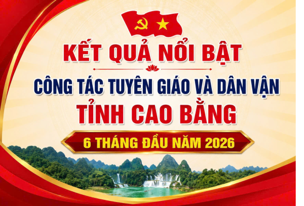Infographic: Kết quả nổi bật công tác Tuyên giáo và Dân vận tỉnh Cao Bằng 6 tháng đầu năm 2026