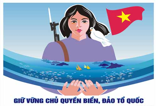 Tranh cổ động tuyên truyền về chủ đề biển, đảo Việt Nam.
