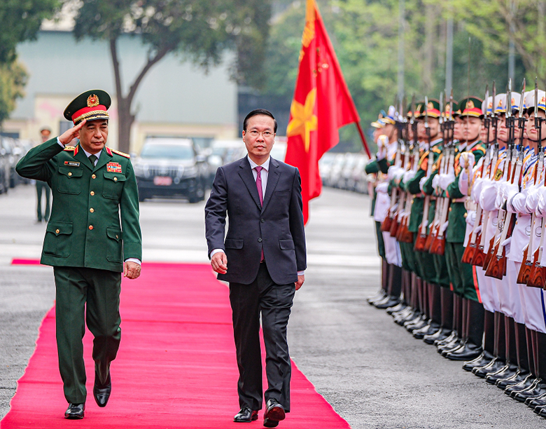 Chủ tịch nước Võ Văn Thưởng dự Lễ tuyên dương gương mặt trẻ tiêu biểu, gương mặt trẻ triển vọng toàn quân năm 2022