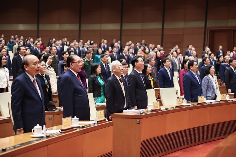 Tổng Bí thư Nguyễn Phú Trọng và các đại biểu lãnh đạo Đảng, Nhà nước  dự phiên khai mạc Kỳ họp bất thường lần thứ 5, Quốc hội khóa XV