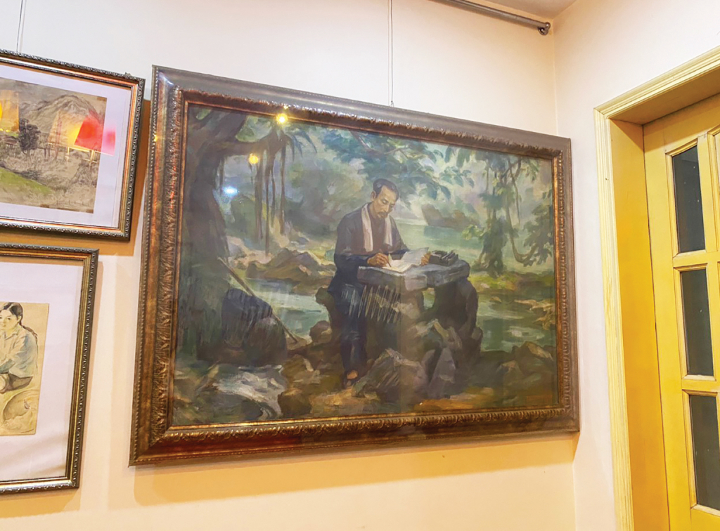 Bức tranh “Bác Hồ làm việc tại Pác Bó” được bảo quản tại nhà riêng họa sĩ