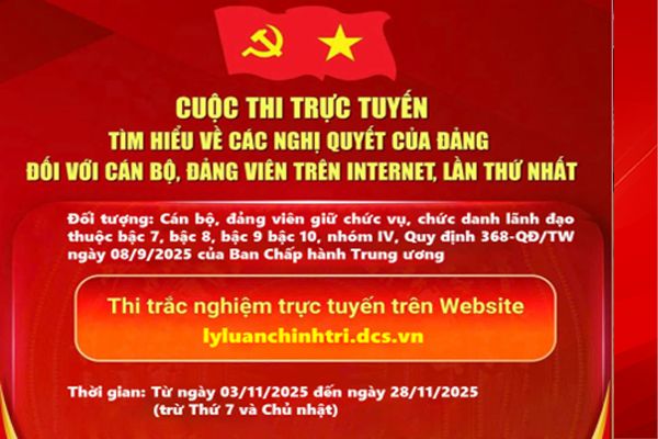 Cuộc thi trực tuyến tìm hiểu về các nghị quyết của Đảng đối với cán bộ,  đảng viên trên internet, lần thứ nhất