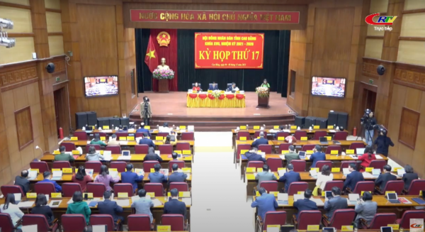 Truyền hình trực tiếp: Phiên Bế mạc Kỳ họp thứ 17 Hội đồng Nhân dân tỉnh Cao Bằng Khoá XVII, nhiệm kỳ 2021 - 2026