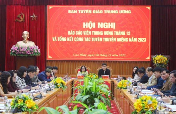 Các đại biểu dự tại điểm cầu tỉnh Cao Bằng
