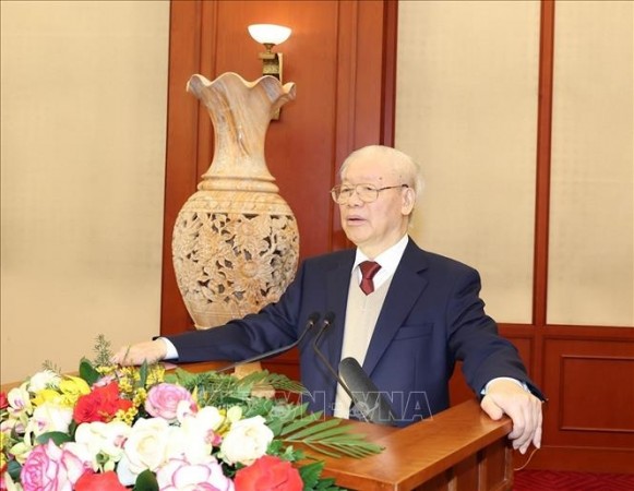 Tổng Bí thư Nguyễn Phú Trọng, Trưởng Tiểu ban Văn kiện phát biểu chỉ đạo Phiên họp