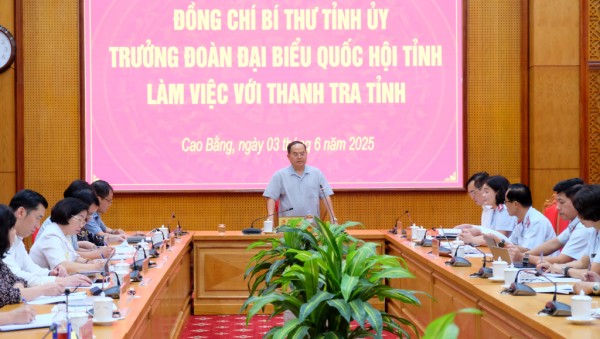 Bí thư Tỉnh ủy Quản Minh Cường làm việc với Thanh tra tỉnh