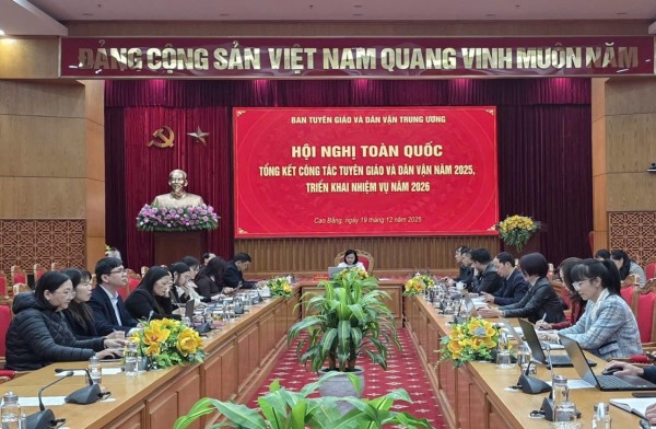 Hội nghị toàn quốc tổng kết công tác tuyên giáo và dân vận năm 2025, triển khai nhiệm vụ năm 2026
