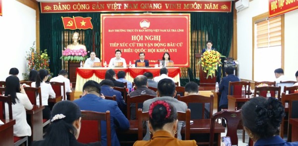 Tiếp xúc cử tri, vận động bầu cử đại biểu Quốc hội khóa XVI tại 3 xã: Trà Lĩnh, Quang Trung, Nguyễn Huệ