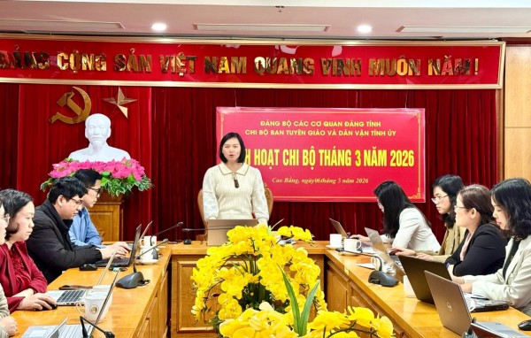 Chi bộ Ban Tuyên giáo và Dân vận Tỉnh uỷ sinh hoạt chuyên đề quý I/2026