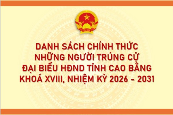 [Infographic] Danh sách 50 người trúng cử đại biểu HĐND tỉnh Cao Bằng khoá XVIII, nhiệm kỳ 2026-2031
