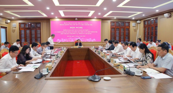 Kết luận giám sát, kiểm tra (đợt 1) của Bộ Chính trị, Ban Bí thư đối với Ban Thường vụ Tỉnh ủy Cao Bằng