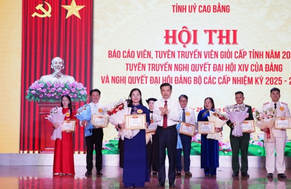 Cao Bằng: Bế mạc Hội thi Báo cáo viên, tuyên truyền viên giỏi cấp tỉnh năm 2026