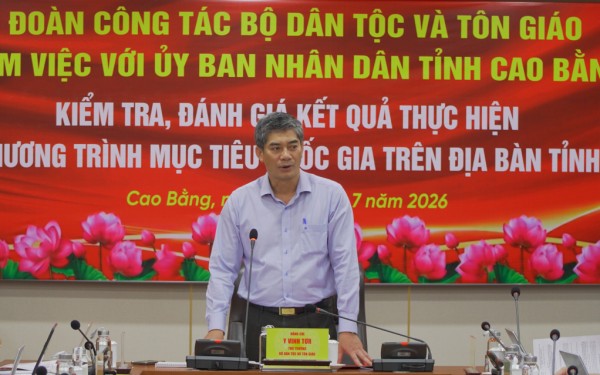 Bộ Dân tộc và Tôn giáo làm việc với UBND tỉnh kiểm tra thực hiện Chương trình mục tiêu quốc gia