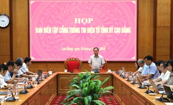 Họp Ban Biên tập hoàn thiện các điều kiện để sớm đưa Cổng thông tin điện tử Tỉnh ủy Cao Bằng vào hoạt động