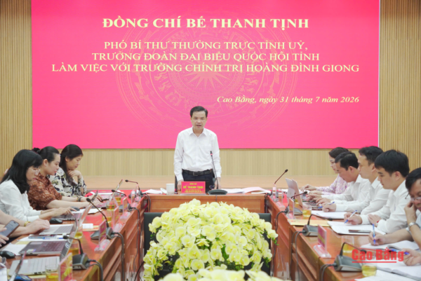 Phó Bí thư Thường trực Tỉnh ủy Bế Thanh Tịnh: Xây dựng Trường Chính trị Hoàng Đình Giong có tầm nhìn, bản sắc, thương hiệu, sức lan tỏa trong hệ thống chính trị