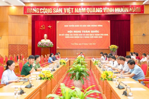 Hội nghị trực tuyến toàn quốc công tác tuyên giáo và dân vận 6 tháng đầu năm 2026