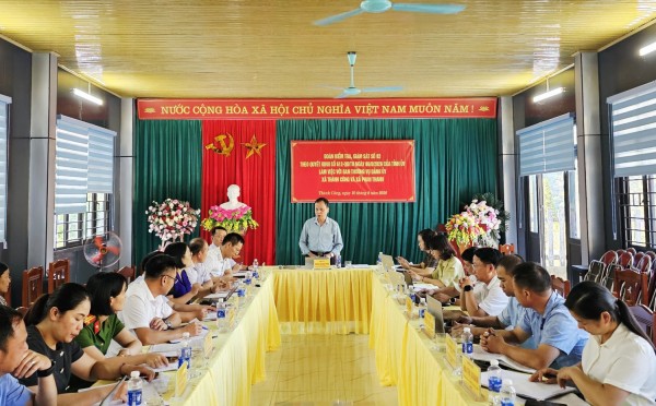 Đoàn kiểm tra số 02 của Tỉnh ủy làm việc với Đảng ủy xã Thành Công và Phan Thanh