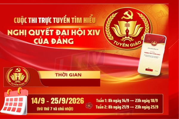 Cuộc thi trực tuyến tìm hiểu Nghị quyết Đại hội XIV của Đảng trên Hệ thống thông tin Tuyên giáo