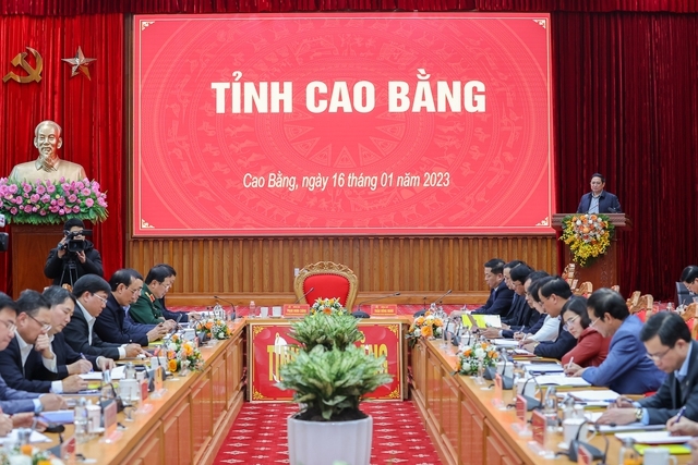 Thủ tướng Phạm Minh Chính làm việc với lãnh đạo tỉnh Cao Bằng