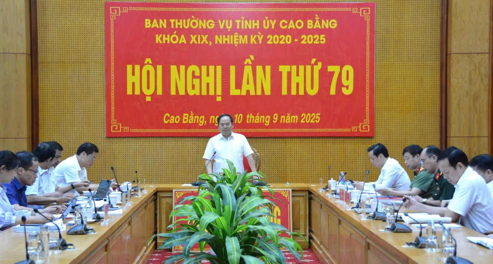 Bí thư Tỉnh ủy Quản Minh Cường phát biểu chỉ đạo hội nghị.